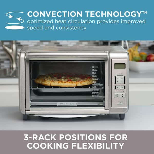 Black & Decker Extra Wide Crisp 'N Bake Air Fry Toaster Oven, 1500W, Silver