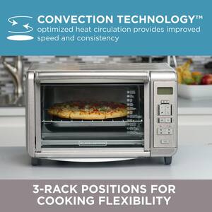 1500 W 6-Slice Stainless Steel Countertop Toaster Oven with Built-in Timer