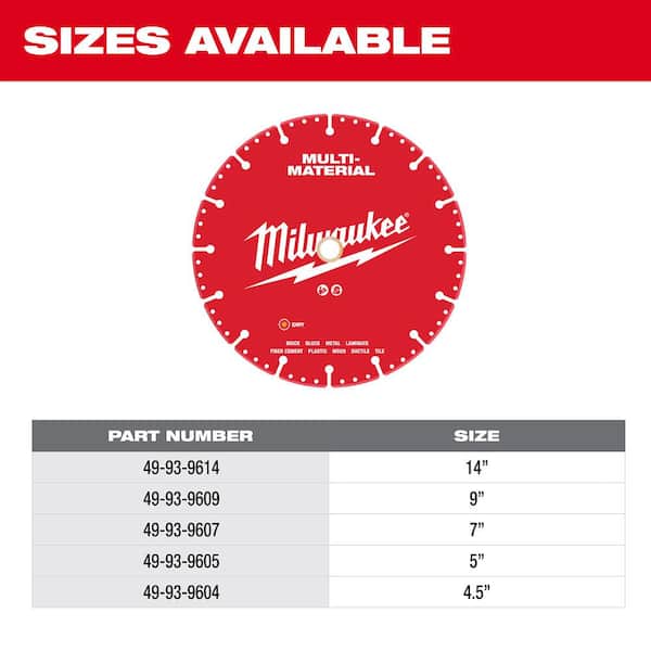 Milwaukee 4.5 in. Multi-Material Diamond Blade