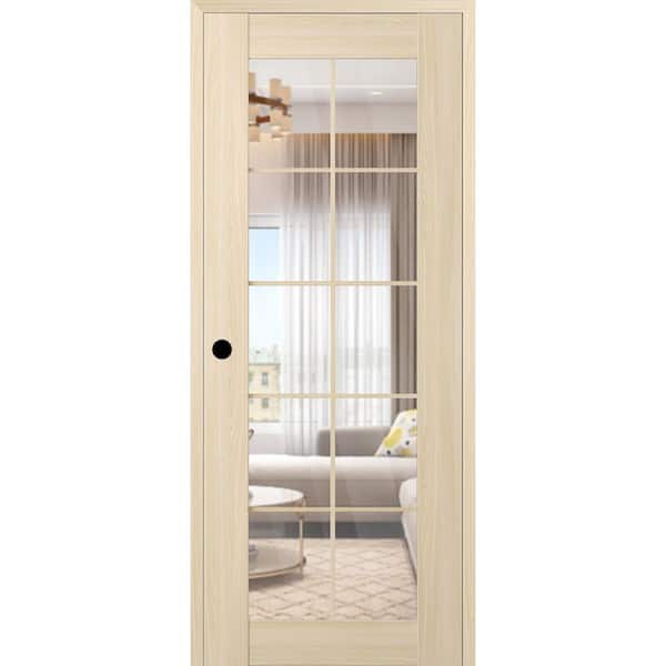 Vona 10 Lite DIY-Friendly 32 in. x 80 in. Right-Handed Clear Glass Loire Ash Composite Single Prehung Interior Door