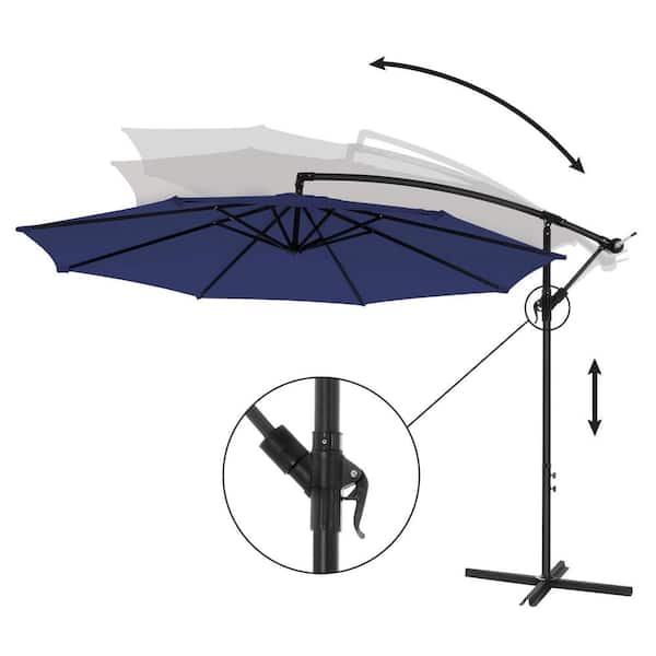 Bliksem Graag gedaan Vochtigheid 10 ft. Cantilever Patio Umbrella in Navy Blue BYY42-13 - The Home Depot