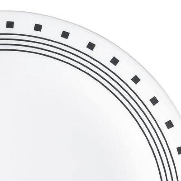 Northern Pines 12-Piece White and Blue Glass Dinnerware Set