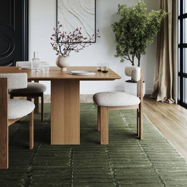 Cranbury 12 ft. x 15 ft. Plush Textured Washable Green Indoor Area Rug