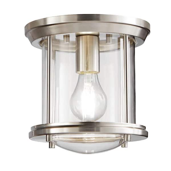 Melrose Park 8 in. 1-Light Brushed Nickel Flush Mount