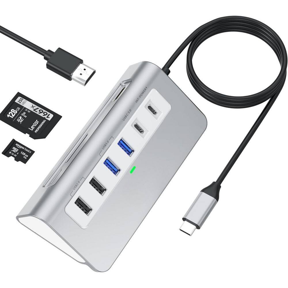 9-in-1 USB Hub Laptop Docking Station with 3. 28ft. Cable, PD 100W, USB-C and 2 USB A 3.0 5Gbps, 2 USB A 2.0, SD/TF Slot price history on PriceWatchPro