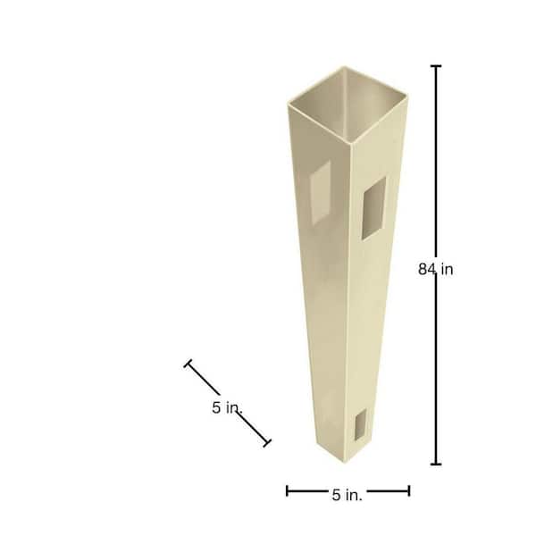 Barrette Outdoor Living 5 in. x 5 in. x 7 ft. Sand Vinyl Fence Line Post (B)