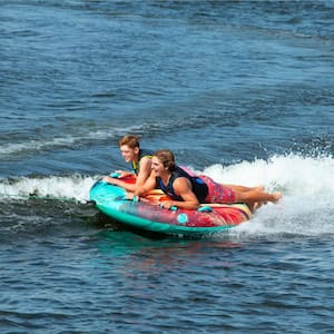 Super Screamer 2-Person Inflatable and Towable Water Sports Tube Raft