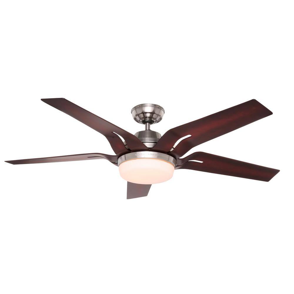Correne 56" Brushed Nickel Ceiling Fan with Coffee Beech Blades and LED Light