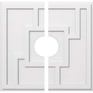 1 in. P X 10-1/2 in. C X 30 in. OD X 7 in. ID Knox Architectural Grade PVC Contemporary Ceiling Medallion, Two Piece