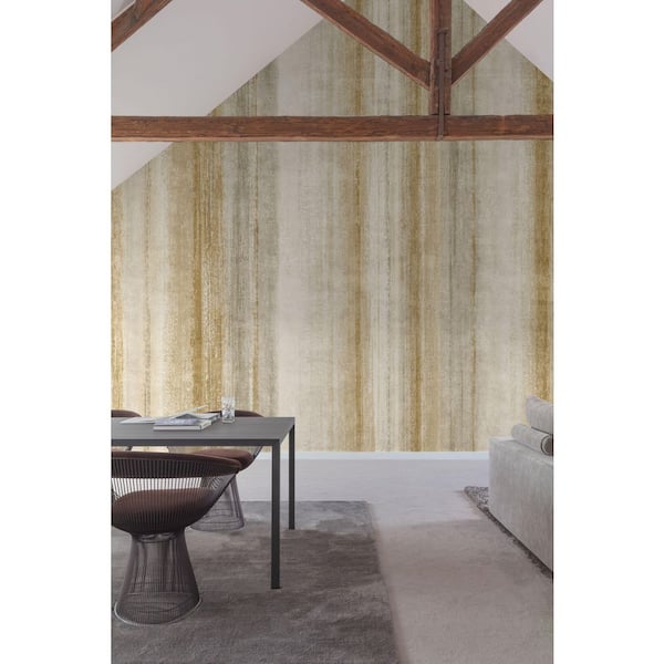 Albescent White Watercolor Stripe Print Non Woven Non-Pasted Textured Wallpaper 57 sq. ft.