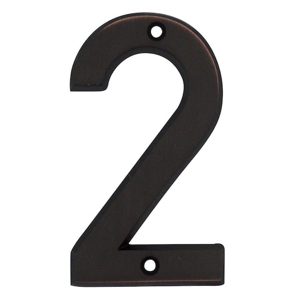 6 in. Aged Bronze Screw On House Number 2