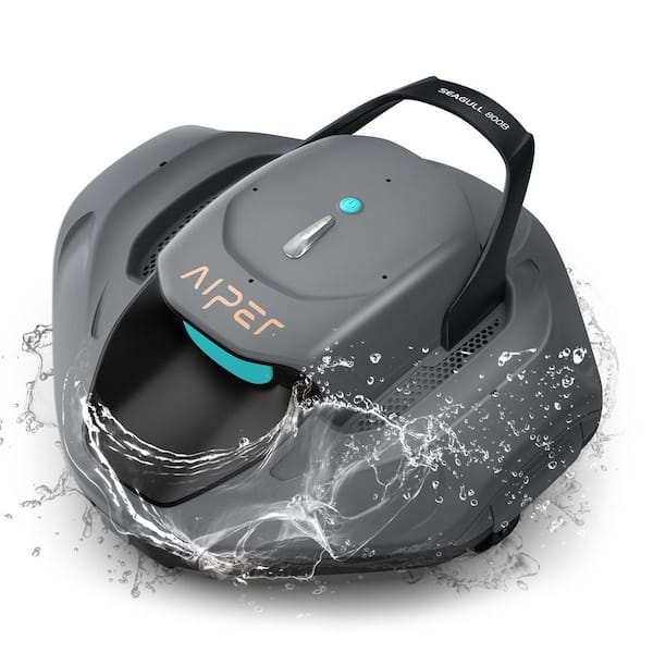 SG 800B Cordless Robotic Pool Vacuum - Automatic Pool Vacuum for Flat Above Ground Pools up to 860 sq. ft. Gray