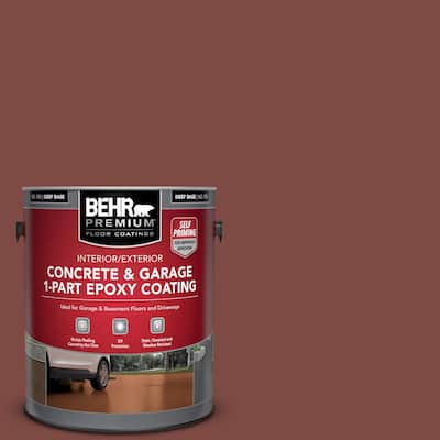 1 gal. #PFC-02 Brick Red Self-Priming 1-Part Epoxy Satin Interior/Exterior Concrete and Garage Floor Paint