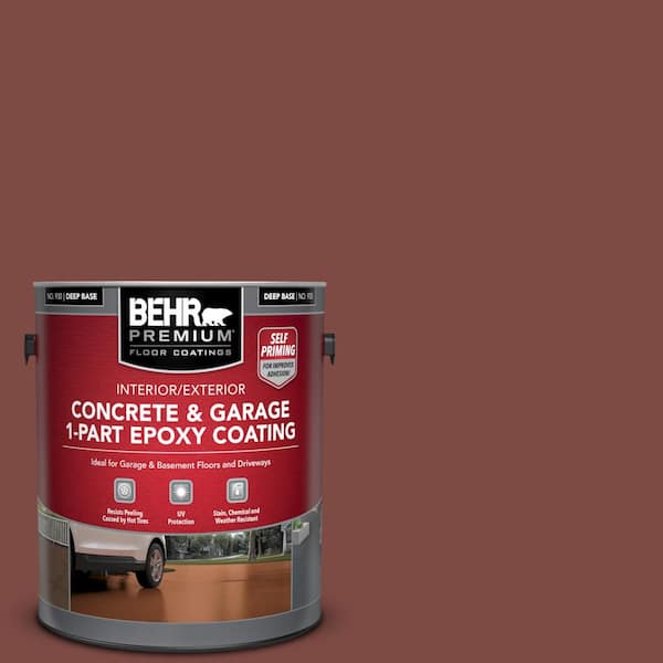 Behr Premium 1 Gal Pfc 02 Brick Red Self Priming Part Satin Interior Exterior Concrete And Garage Floor Paint 93001 The Home Depot - Brick Red Paint For Concrete