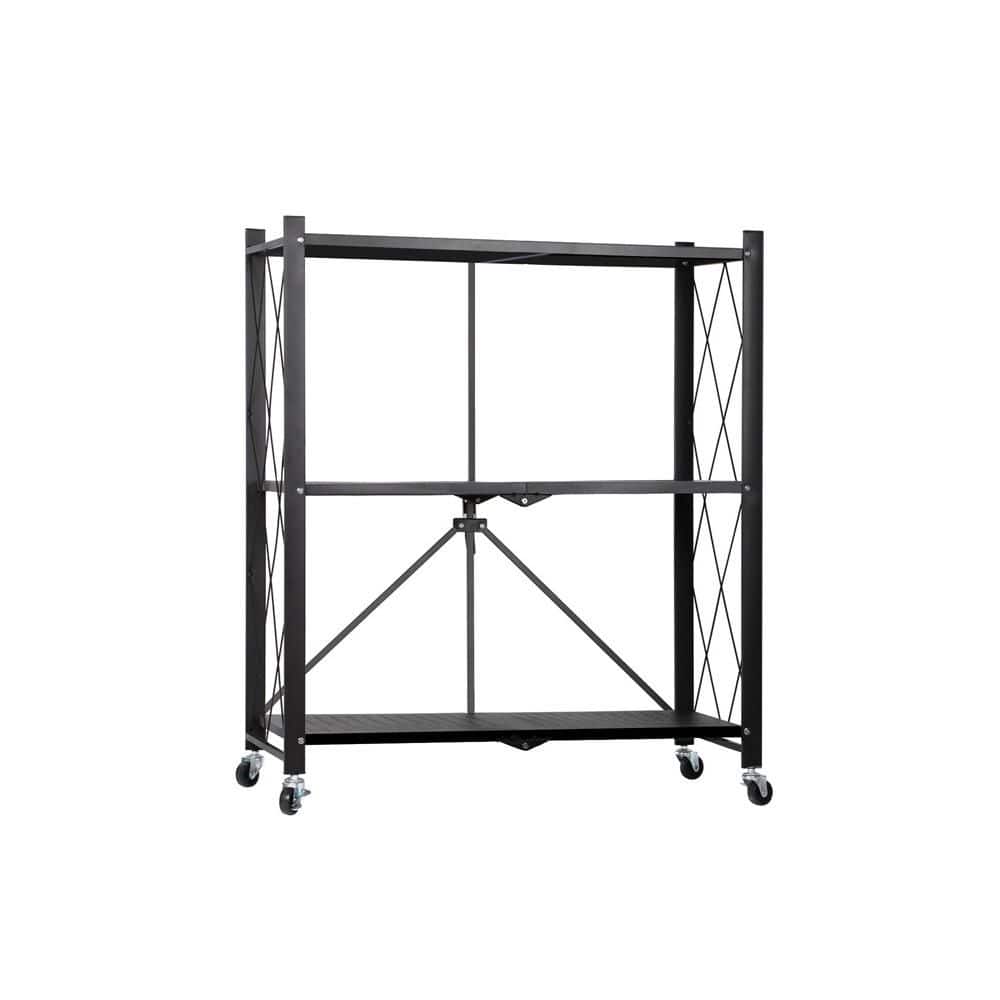 3 Tier Black Metal Plant Stand Folding Plant Display Rack for Indoor Outdoor Flowers (33.9 in. H) price history on PriceWatchPro