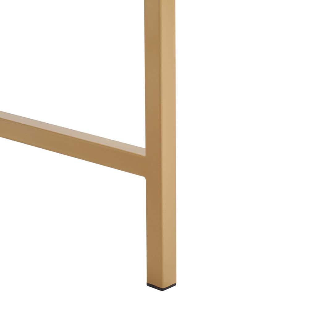 Glossy Black and Gold 34" Scandinavian Writing Desk