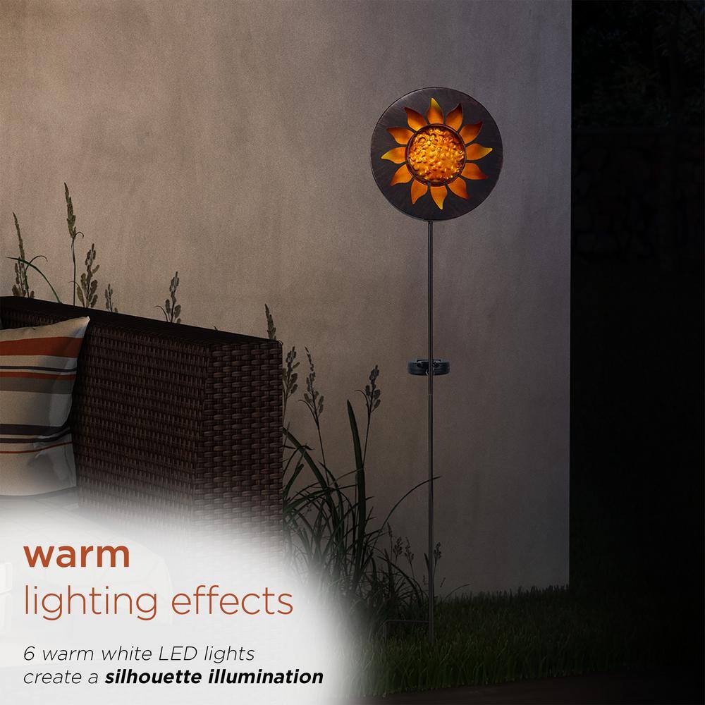 Solar Powered Sunflower Garden Stake with LED Lights