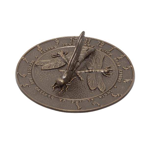 Whitehall Products Weathered Bronze Dragonfly Sundial