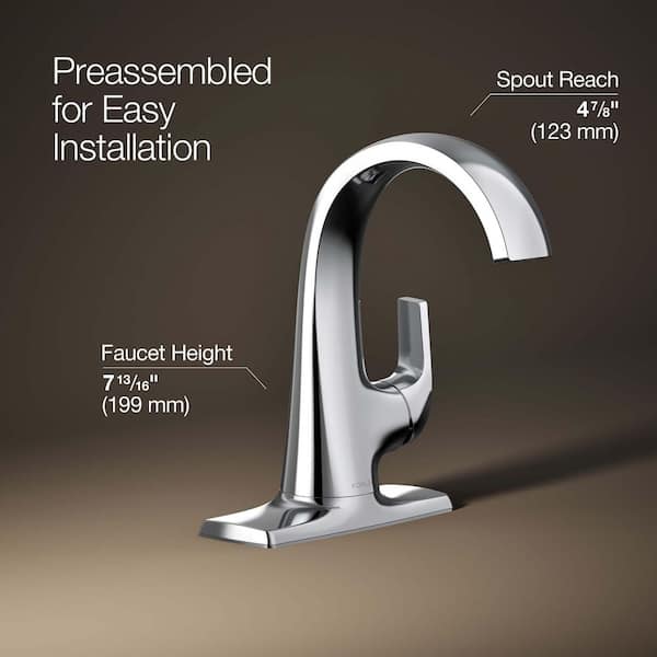 Cursiva Single Handle Single Hole Bathroom Faucet in Polished Chrome