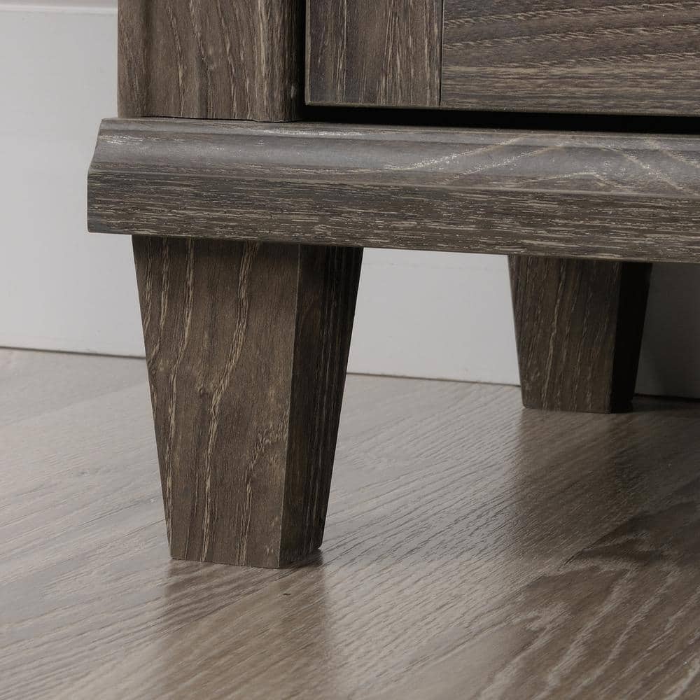 Emery Oak Finish Adjustable Office Library Base with Storage