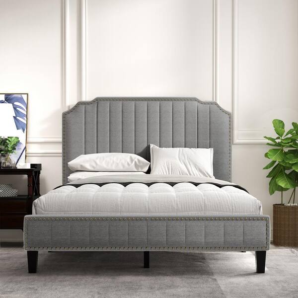 upholstered king bed compatible with adjustable base