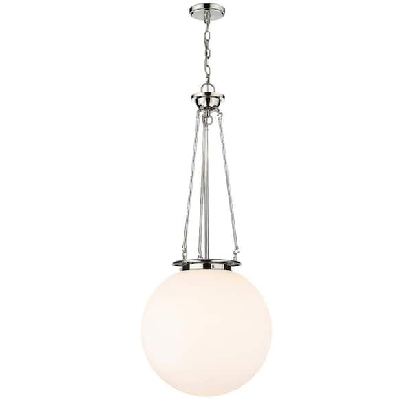 Beacon 100-Watt 1-Light Polished Nickel Shaded Mini Pendant Light with Painted Glass Shade
