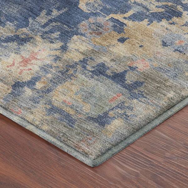 Mayfield Premium Machine Washable Abstract AMF2302 Navy 2 ft. x 3 ft. Accent Rug