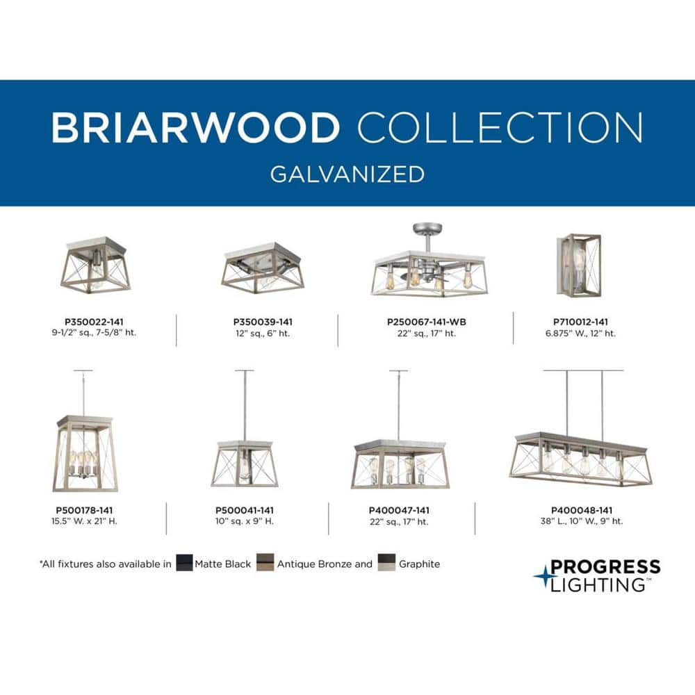 Briarwood Galvanized Steel 5-Light Linear Chandelier