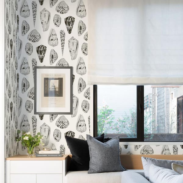 Graphite Coquina Self Adhesive Wallpaper