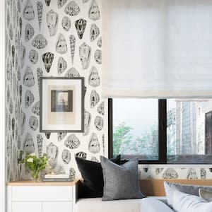 Graphite Coquina Self Adhesive Wallpaper Sample