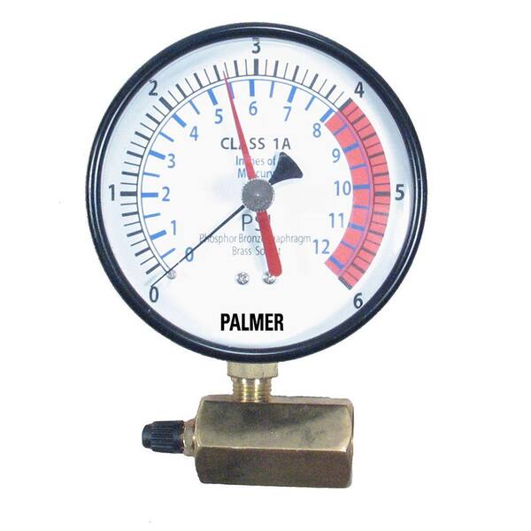 Palmer Instruments 4 in. Dial 6 psi Specialty Gas Test Gauge