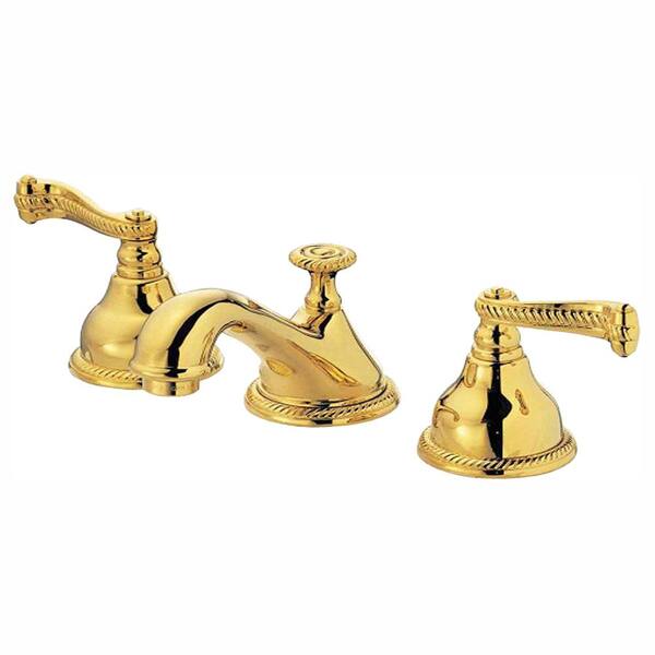 Glacier Bay 5000 Series 8 in. Widespread 2-Handle Low-Arc Bathroom Faucet in Polished Brass