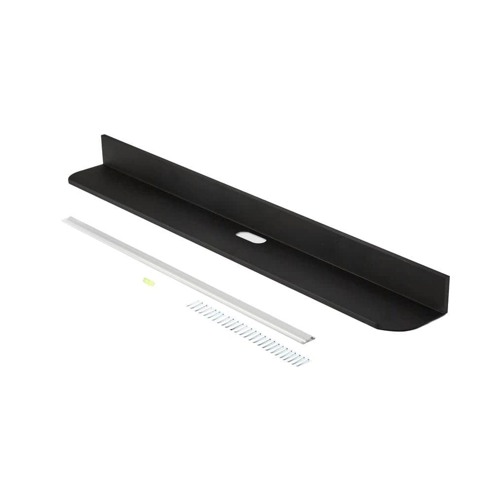 4.125 in. D x 32 in. Black No Stud Sound Bar Shelf
