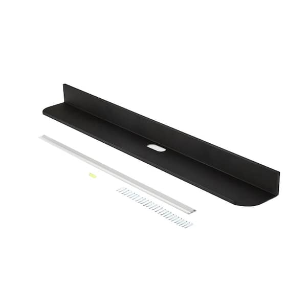 SIMPLE MOUNT 4.125 in. D x 38 in. Black No Stud Sound Bar Shelf