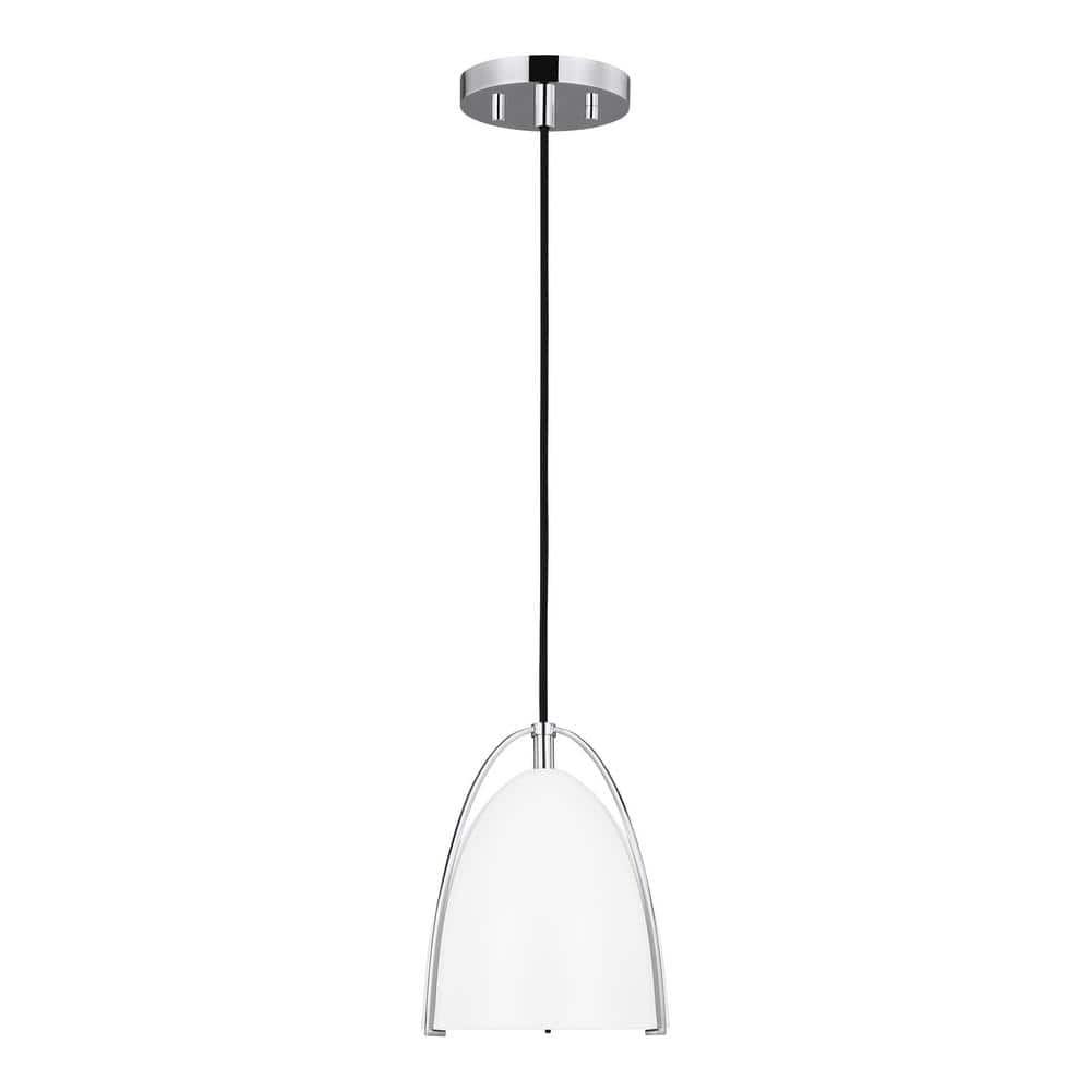 Generation Lighting Norman 1-Light Chrome Hanging Mini Pendant Light ...