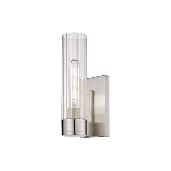 Innovations Empire 3.13 in. 1-Light Satin Nickel Wall Sconce with Glass Shade
