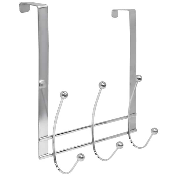 Home Basics 7.25 in. Chrome 3 lbs. Over The Door Hook