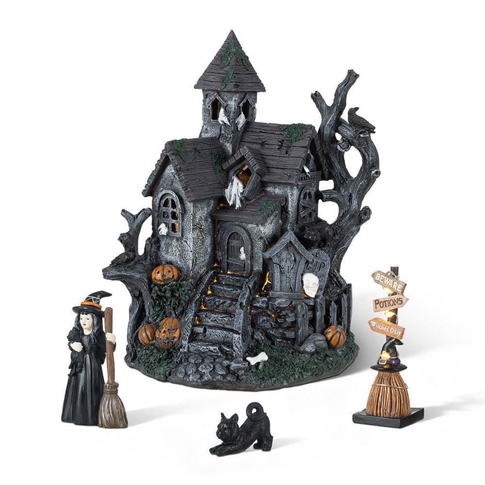S/4 Halloween Lighted Resin Haunted House with Timer price history on PriceWatchPro