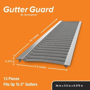 3 ft. L x 5 in. W Stainless Steel Micro-Mesh Gutter Guard (39 ft. Kit)