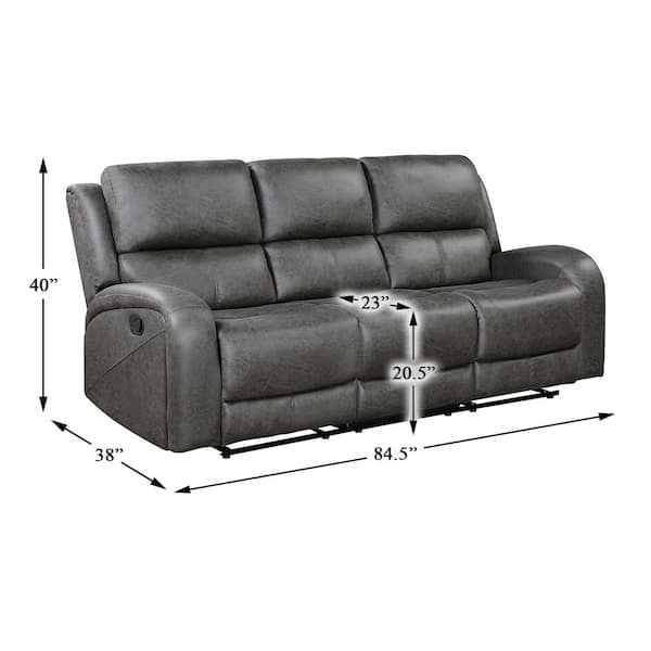 Lazzara Venture 84.5 in. W Round Arm Microfiber Rectangle Manual