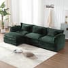 HOMEFUN 112 in. Square Arm 4-Piece L Shaped Chenille Modern Sectional ...