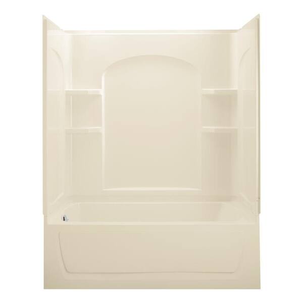 STERLING Ensemble 32 in. x 60 in. x 74 in. Whirlpool Bath and Shower Kit with Left-Hand Drain in Almond-DISCONTINUED