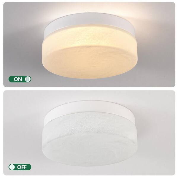Jushua 12 in. White LED Flush Mount Ceiling Light Round Low
