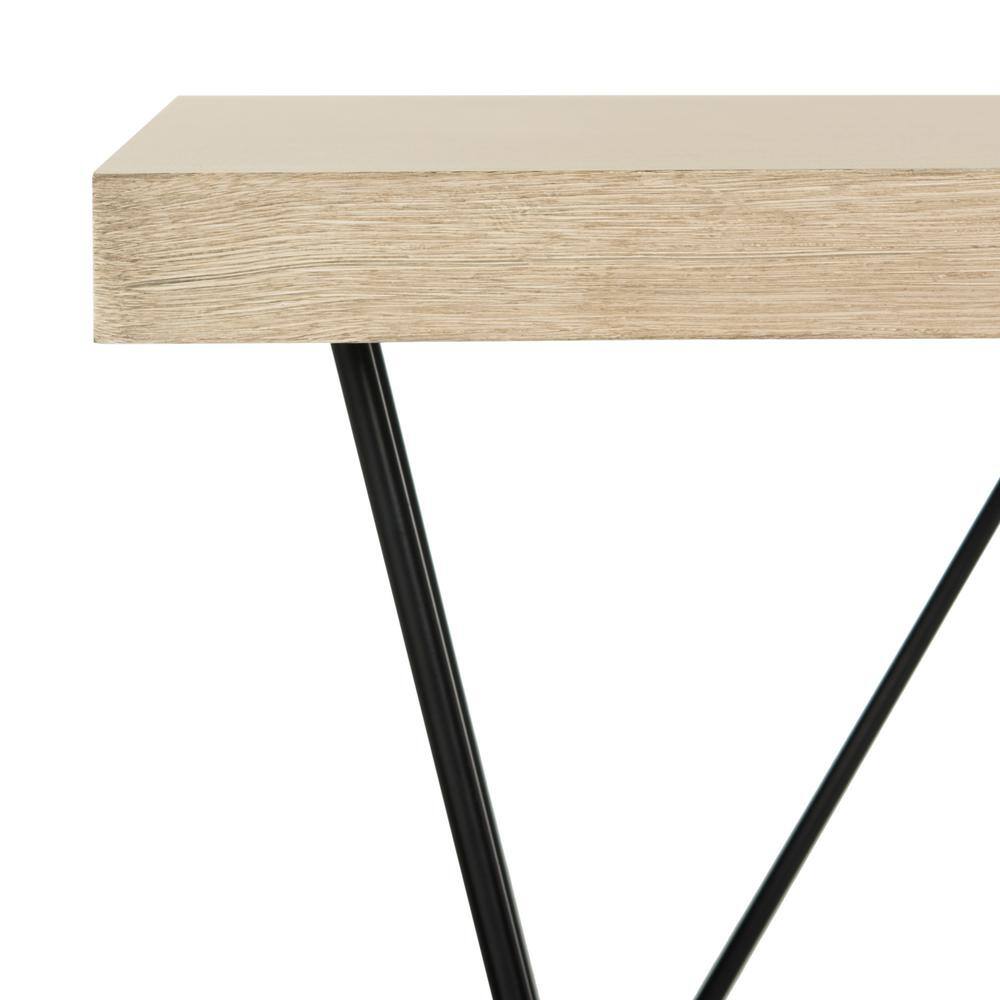 Transitional Brown Wood & Metal Coffee Table with Storage