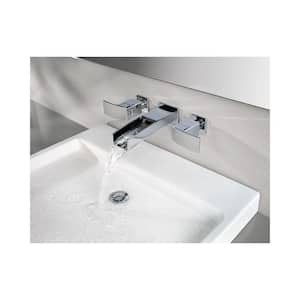 Kenzo 2-Handle Wall Mount Bathroom Sink Faucet Trim Kit in Polished Chrome with Waterfall Spout (Valve Not Included)