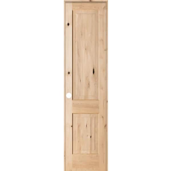24 in. x 96 in. 2-Panel Square Top Solid Wood Core Rustic Knotty Alder Right-Hand Single Prehung Interior Door