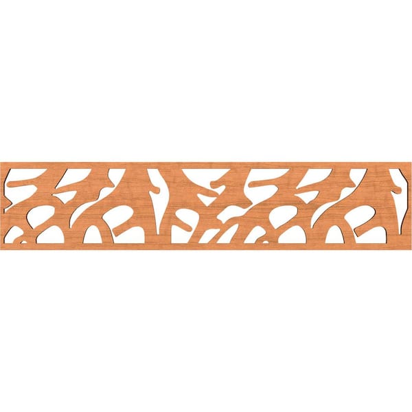 Ekena Millwork Manton Fretwork 0.375 in. D x 46.75 in. W x 10 in. L Cherry Wood Panel Moulding
