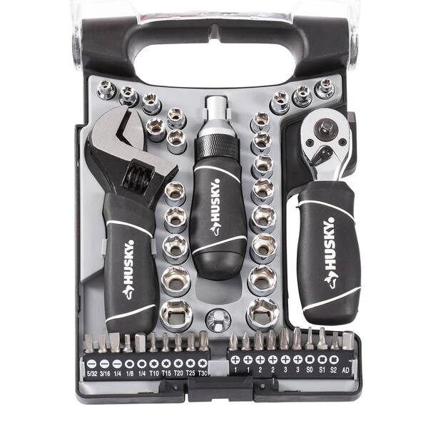 Husky Stubby Combination Wrench and Socket Set (45-Piece) 007-40