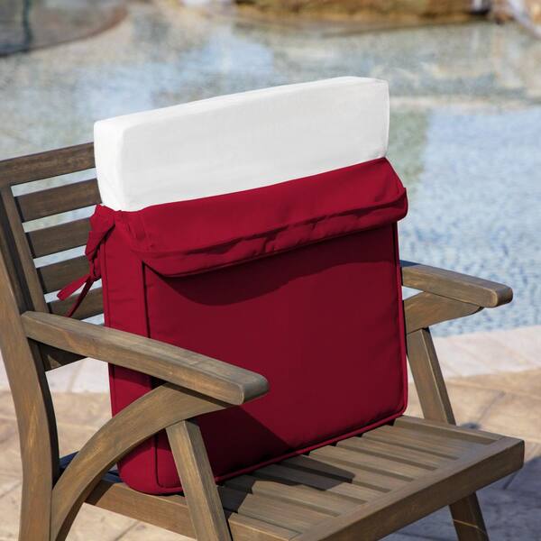 Arden Selections ProFoam 20 in. x 20 in. Caliente Red Outdoor High Back Chair Cushion