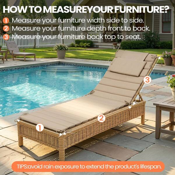 Pellebant 20.9 in. x 70.9 in. 1-Piece Outdoor Chaise Lounge
